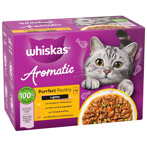 پوچ گربه AROMATIC ویسکاس طعم گوشت شکار در سس