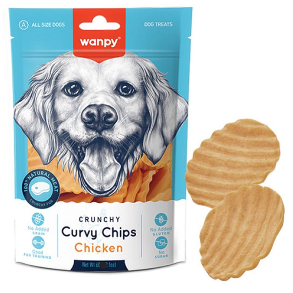 تشویقی سگ ونپی مدل Crunchy Curvy Chips Chicken