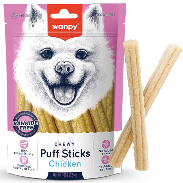 تشویقی سگ ونپی مدل Chewy Puff Sticks Chicken