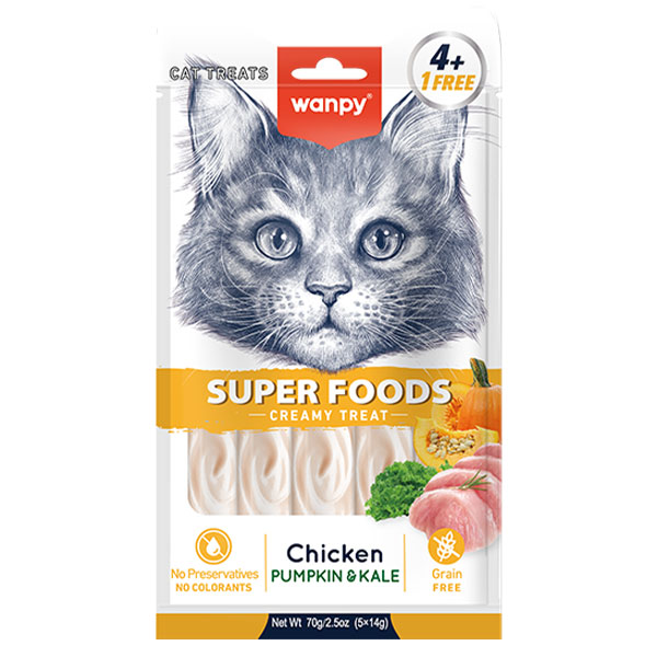 بستنی گربه ونپی مدل Super Foods طعم مرغ و کدو حلوایی و کلم