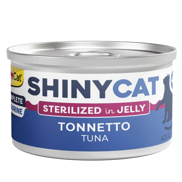 کنسرو گربه عقیم شده SHINY CAT جیم کت طعم ماهی تن در ژله