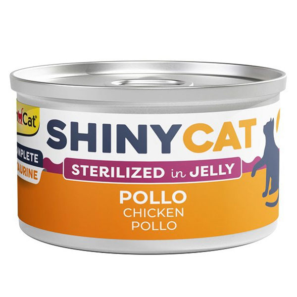 کنسرو گربه عقیم شده SHINY CAT جیم کت طعم مرغ در ژله