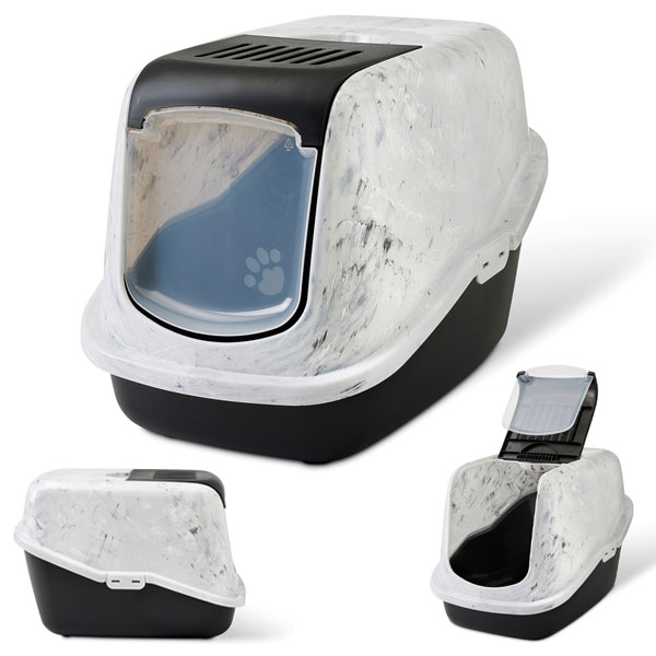 ظرف خاک مسقف گربه ساویک مدل Nestor Marble