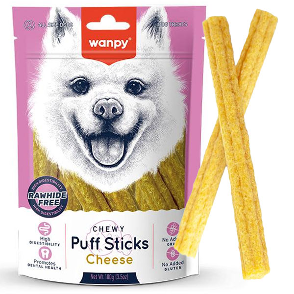 تشویقی سگ ونپی مدل Chewy Puff Sticks Cheese