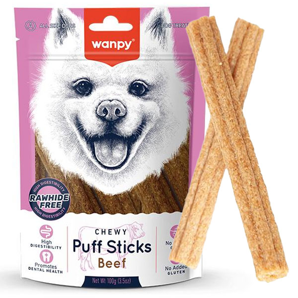 تشویقی سگ ونپی مدل Chewy Puff Sticks Beef