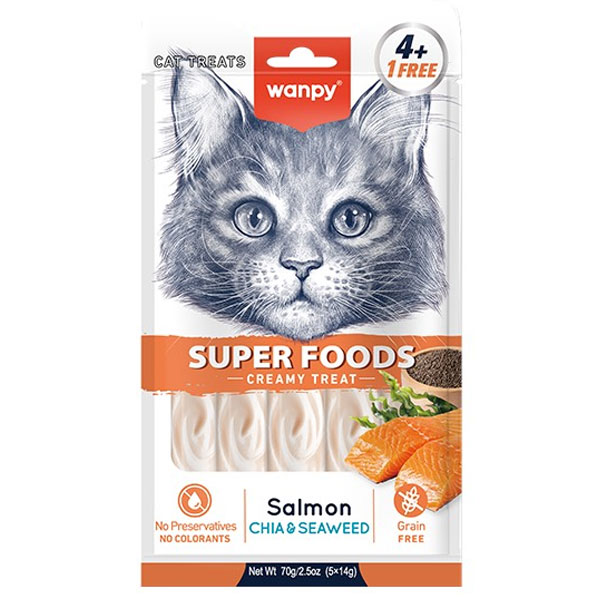 بستنی گربه ونپی مدل Super Foods طعم سالمون و چیا و جلبک دریایی