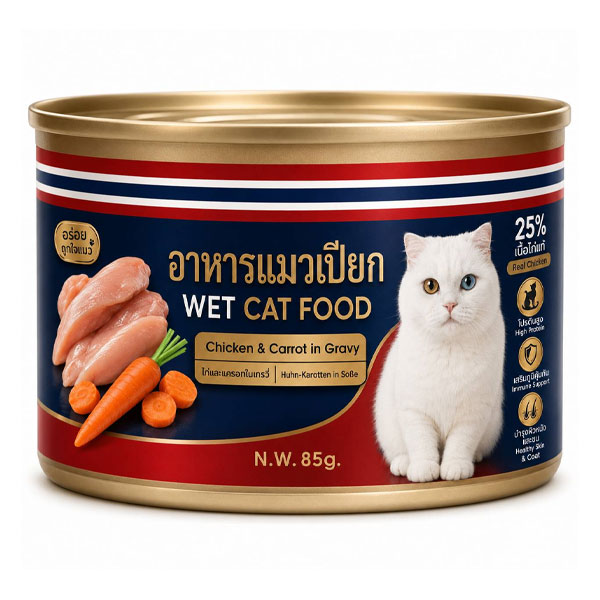 کنسرو نچرال گربه تایمهر طعم مرغ و هویج در سس
