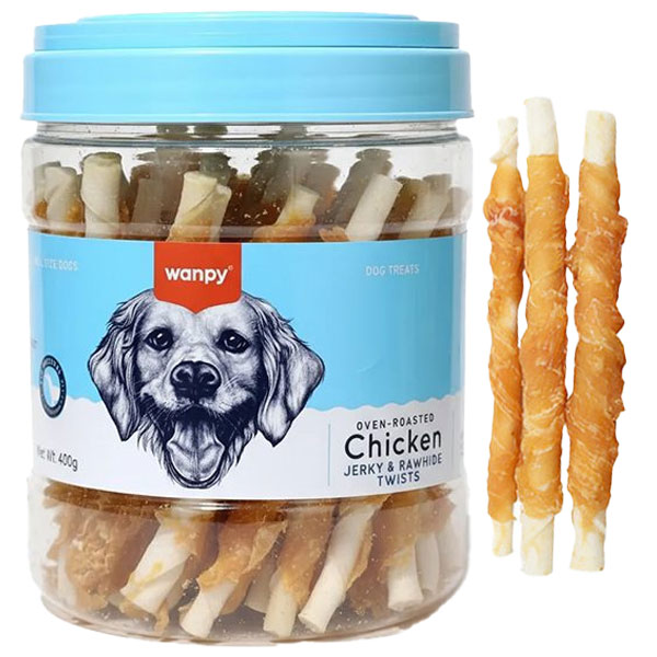 تشویقی سطلی سگ ونپی مدل Chicken Jerky Rawhide Twist