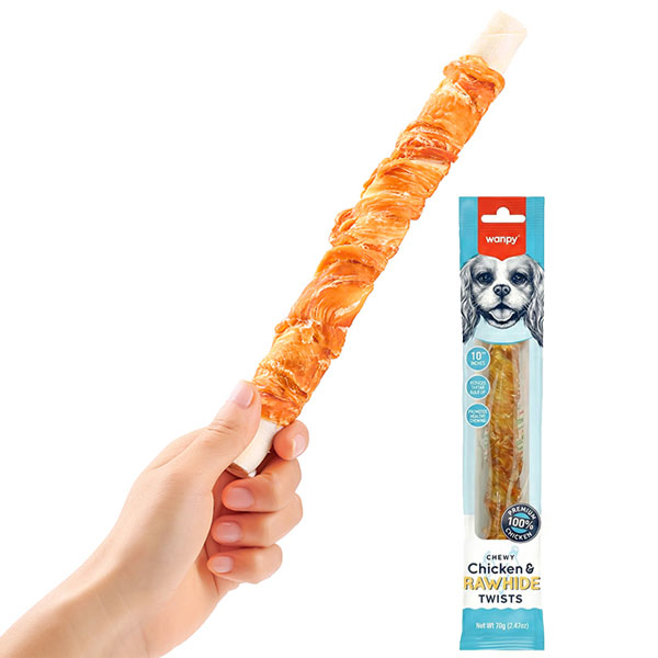 تشویقی سگ ونپی مدل Chewy Chicken Jerky & Rawhide Twists